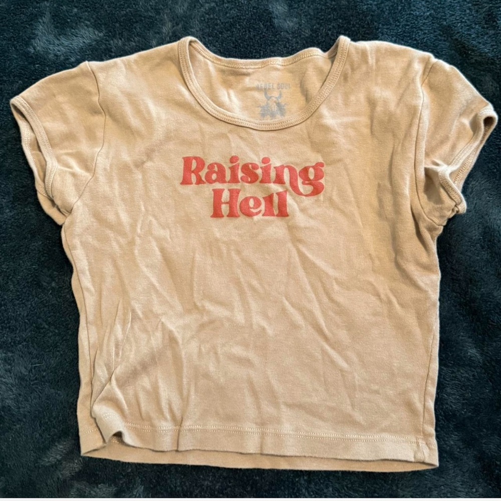 Raising Hell Beige Women's Top